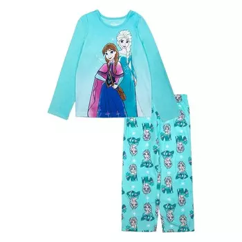 Пижамный комплект из 2 предметов Disney's Frozen Girls 4–10 Sister Fun Licensed Character, цвет Teal