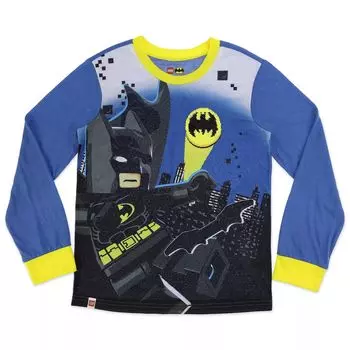 Пижамный комплект из 2 предметов Lego Batman Bat Signal для мальчиков 4–12 лет LEGO