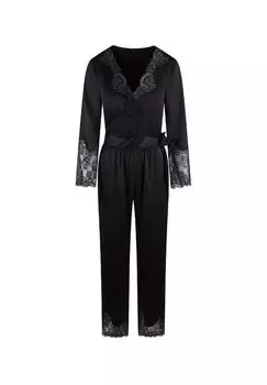 Пижамный комплект из атласа LINGADORE, черный