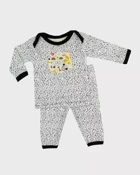 Пижамный комплект из двух предметов для мальчика Paw Time, размер для новорожденных – 12 м Haute Baby, цвет Multi