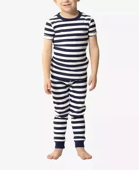 Пижамный комплект из двух предметов для маленьких мальчиков и девочек в морскую полоску Pajamas for Peace, белый