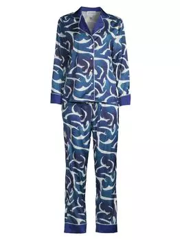 Пижамный комплект из двух предметов с принтом Хаму Averie Sleep, синий