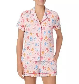 Пижамный комплект из джерси-боксера kate spade new york, розовый