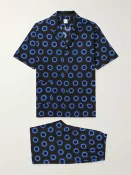 Пижамный комплект из хлопка и поплина в горошек PAUL SMITH, синий