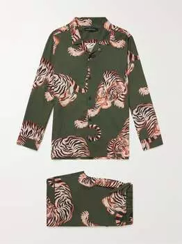 Пижамный комплект из хлопка с кубинским принтом DESMOND & DEMPSEY, зеленый