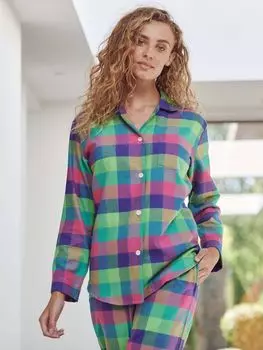 Пижамный комплект из хлопка с начесом British Boxers Shire Square, яркий разноцветный