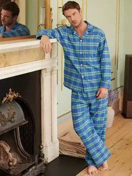 Пижамный комплект из хлопка с начесом в клетку Inverness в клетку тартан British Boxers, мульти