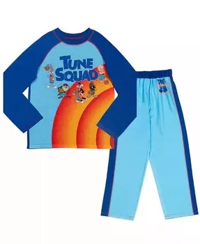 Пижамный комплект из пуловера и штанов Little Boys Looney Tunes для сна Space Jam, синий