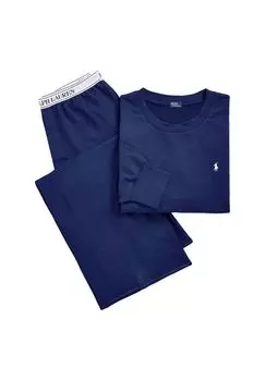 Пижамный комплект из толстовки и широких штанин - Club Terry POLO RALPH LAUREN, темно-синий