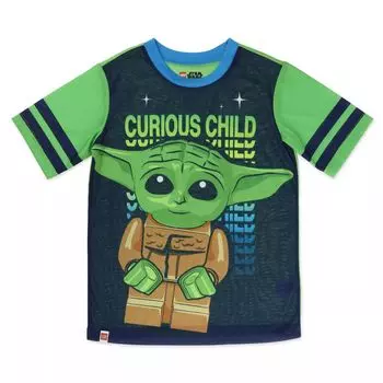 Пижамный комплект из топа и штанов LEGO Star Wars Grogu aka Baby Yoda для мальчиков 4–12 лет Licensed Character