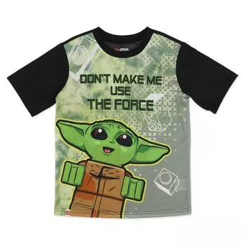 Пижамный комплект из топа, шорт и штанов LEGO Star Wars Grogu aka Baby Yoda для мальчиков 4–12 лет Licensed Character