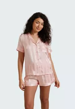 Пижамный комплект JACQUARD STRIPE SET Chelsea Peers, светло-розовый