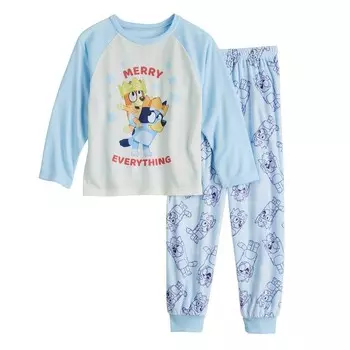 Пижамный комплект Jammies For Your Families Bluey Top & Bottoms для детей 4–10 лет Licensed Character, мультиколор