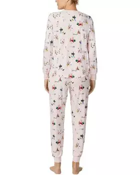Пижамный комплект Kate Spade New York Cozy Brushed Jersey Long Sleeve Henley Joggers Set, цвет Holiday Travelers