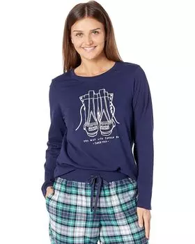 Пижамный комплект L.L.Bean Petite Camp Pajama Set, цвет Bright Navy