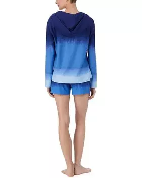 Пижамный комплект LAUREN Ralph Lauren Long Sleeve Hoodie Boxer PJ Set, цвет Navy Print