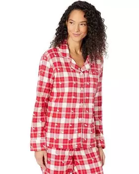 Пижамный комплект Little Blue House by Hatley Woofing Plaid Flannel Pajama Set, красный