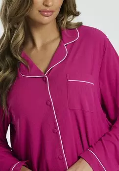 Пижамный комплект LONG SLEEVE TRADTIONAL AND LONG PANT PINK Loungeable, розовый