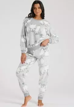 Пижамный комплект LUXURY PENGUIN FLEECE TWOSIE Loungeable, серебристый
