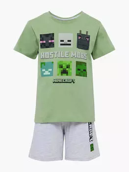 Пижамный комплект Minecraft, зеленый