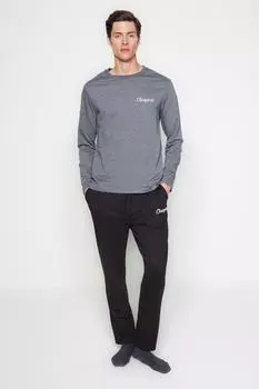 Пижамный комплект мужской Trendyol с принтом, антрацитовый