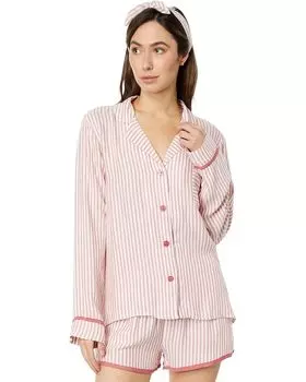 Пижамный комплект P.J. Salvage Stripe Hype PJ Set with Headband, ржавый