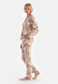 Пижамный комплект PAISLEY LONG SLEEVE COLLAR REGULAR WAIST DAGI, кремовый