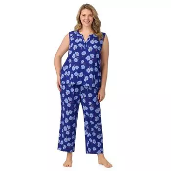 Пижамный комплект Plus size: топ и укороченные штаны Draper James, цвет blue floating floral