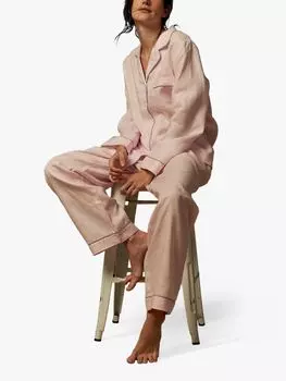 Пижамный комплект Пятачок в постельном белье, рубашка и брюки, румяный