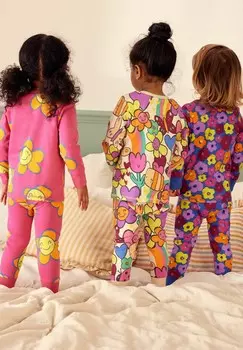 Пижамный комплект PRINTED 3 PACK REGULAR FIT Next, розовый