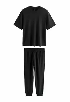 Пижамный комплект REGULAR FIT-OTTOMAN SHORT SLEEVE CUFFED SET - Pyjamas Next, черный