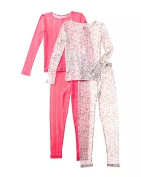 Пижамный комплект Rene Rofe 4 шт., плотный пижамный комплект Pointelle Pop Ren Rof, розовый