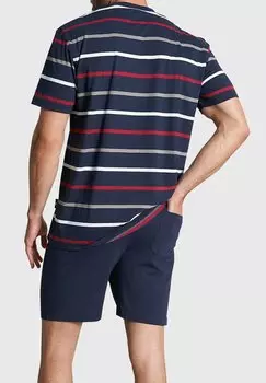 Пижамный комплект RUNDHALS KLIMA AKTIV BG SET Gtzburg, темно-синий деним