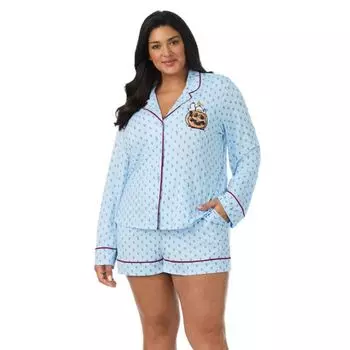 Пижамный комплект с длинным рукавом и боксерами в стиле "Арахис" на Хэллоуин больших размеров Beauty Sleep Social, цвет boo tastic