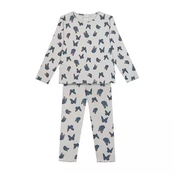 Пижамный комплект с длинными рукавами и узором бабочки ANTEBIES