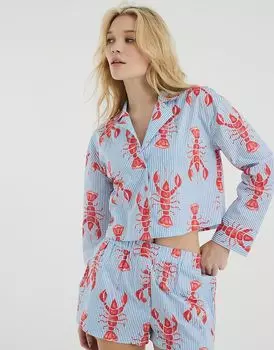 Пижамный комплект с изображением лобстера в мульти River Island