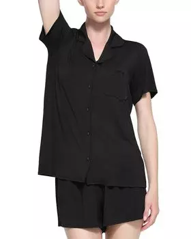 Пижамный комплект с коротким рукавом SKIMS, черный