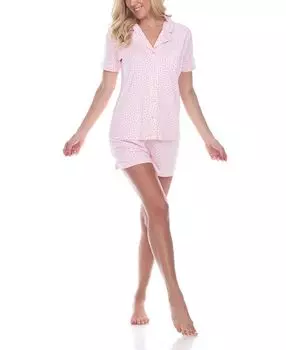 Пижамный комплект с коротким рукавом White Mark, розовый