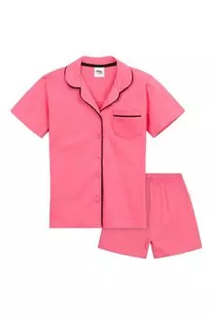 Пижамный комплект с короткими рукавами на пуговицах CityComfort, розовый