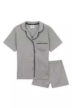 Пижамный комплект с короткими рукавами на пуговицах CityComfort, серый