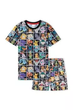 Пижамный комплект с короткими рукавами Pokemon, мультиколор