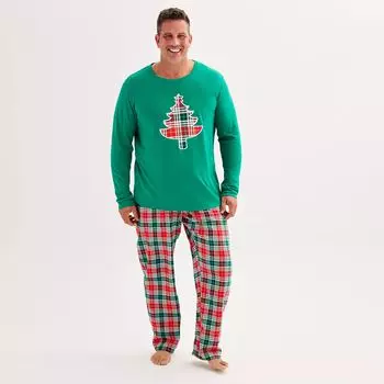 Пижамный комплект с открытым низом и верхом Big & Tall Merry & Bright Tree Jammies For Your Families