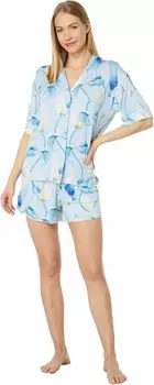 Пижамный комплект с укороченными брюками с короткими рукавами Tommy Bahama, цвет Calla Lilies