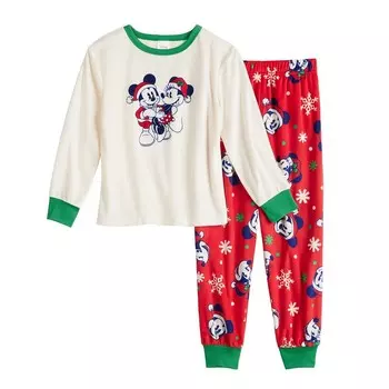 Пижамный комплект с верхом и низом Disney's Mickey Mouse для мальчиков 4–12 лет от Jammies For Your Families Licensed Character, мультиколор