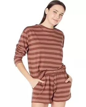 Пижамный комплект Saltwater Luxe Knit Stripe Sleep and Lounge Set, цвет Brick