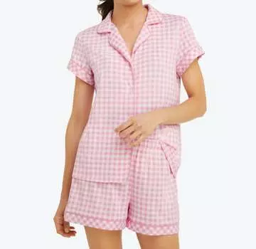 Пижамный комплект «Сара» в нежно-розовую клетку Draper James
