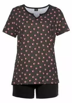 Пижамный комплект SET PACK SHORTY LASCANA, черный