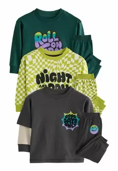 Пижамный комплект SET SNUGGLE 3 PACK REGULAR FIT Next, зеленый/темно-серый