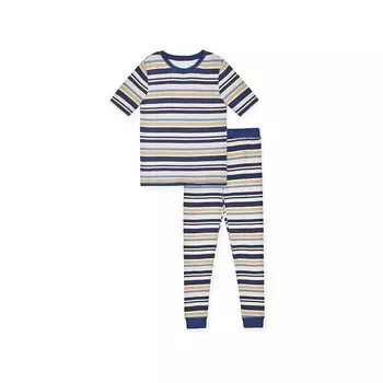 Пижамный комплект Sleep On It для мальчиков из 2 предметов, супермягкий облегающий трикотаж - Little Kids Sleep on it, цвет Blue Stripes