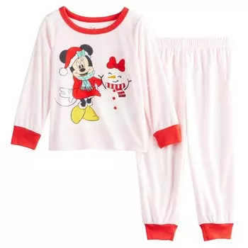 Пижамный комплект "Снежный день" для девочек-подростков Disney's Minnie Mouse из 2 предметов Licensed Character, цвет Minnie Xmas